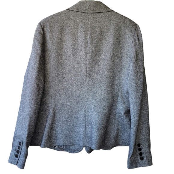 Talbots grey wool blend tweed jacket blazer 2-button single-breasted lined 12 - Picture 4 of 16